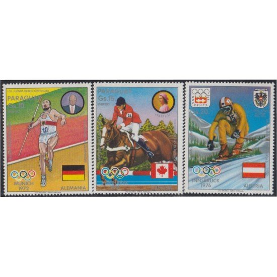 Paraguay A- 760/62 1977 Historia de los Juegos Olímpicos MNH Paraguay A- 760/62 1977 Historia de los Juegos Olímpicos MNH