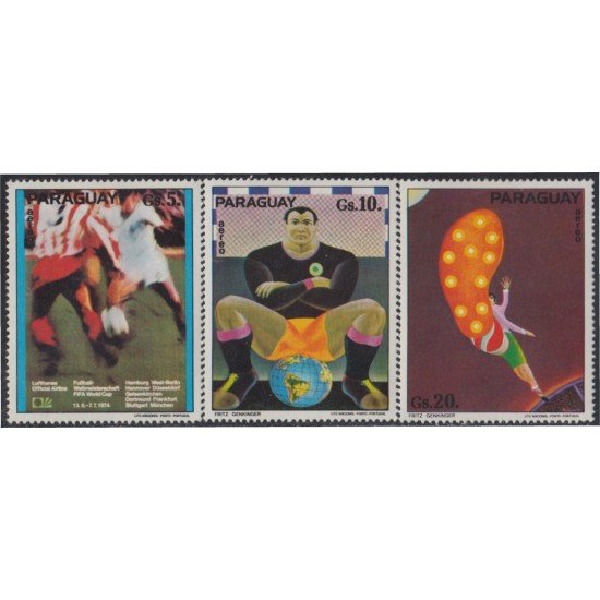 Paraguay A- 679/81 1974 Copa del Mundo de Fútbol MNH Paraguay A- 679/81 1974 Copa del Mundo de Fútbol MNH