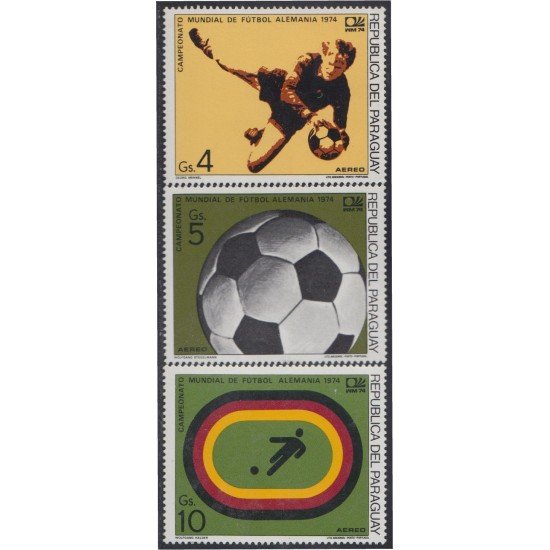 Paraguay A- 655/57 1973 Campeonato Mundial de Fútbol de Alemania 1974 MNH Paraguay A- 655/57 1973 Campeonato Mundial de Fútbol de Alemania 1974 MNH