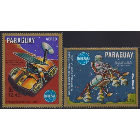 Paraguay A- 548/49 1970 Futuro transporte Lunar MNH