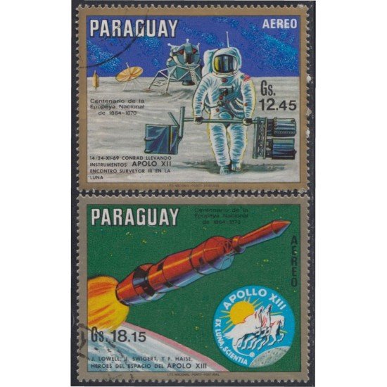 Paraguay A- 546/47 1970 Héroes del espacio Apolo XIII usados Paraguay A- 546/47 1970 Héroes del espacio Apolo XIII usados