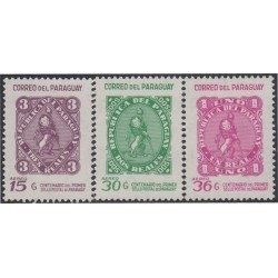 Paraguay A- 543/45 1970 Centenario del primer sello paraguayo MNH Paraguay A- 543/45 1970 Centenario del primer sello paraguayo MNH