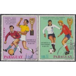 Paraguay A- 529/30 1970 Países campeones y vicecampeones de Fútbol usados Paraguay A- 529/30 1970 Países campeones y vicecampeones de Fútbol usados
