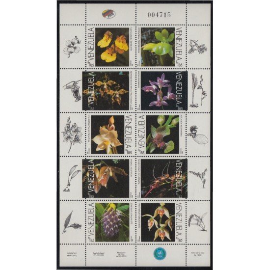 Venezuela 2002/11 1998 Flores Flowers Orquídeas venezolanas MNH Venezuela 2002/11 1998 Flores Flowers Orquídeas venezolanas MNH