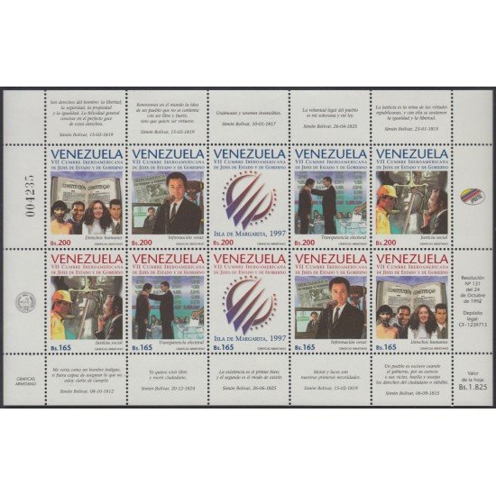Venezuela 1971AK 1997 VII Cumbre Iberoamericana de Jefes de Estado y de Gobierno MNH