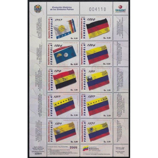 Venezuela 2852/61 2009 Símbolos nacionales Banderas MNH Venezuela 2852/61 2009 Símbolos nacionales Banderas MNH