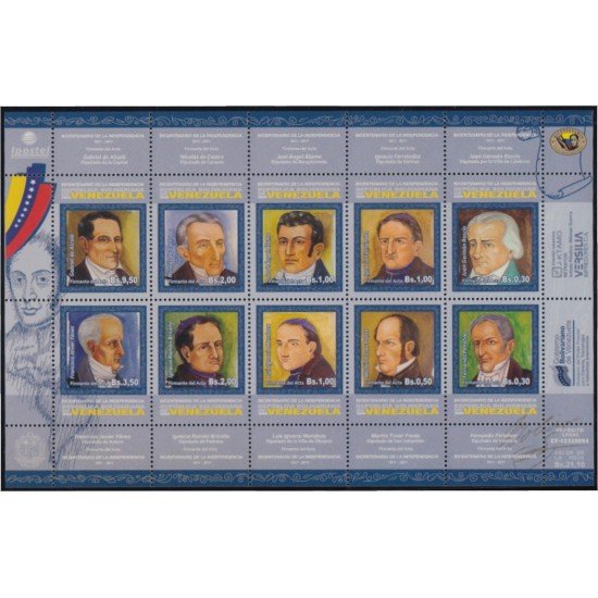 Venezuela 2800/09 2009 Personalidades Bicentenario de la Independencia MNH Venezuela 2800/09 2009 Personalidades Bicentenario de la Independencia MNH