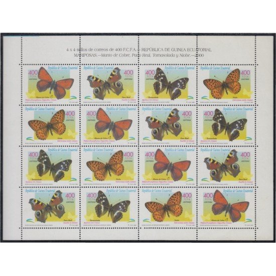 Guinea Ecuatorial 267/70 2000 Minihojita Mariposas Butterflies MNH Guinea Ecuatorial 267/70 2000 Minihojita Mariposas Butterflies MNH