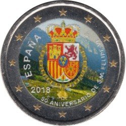 España 2018 2 € euros conmemorativos Color 50 Av. Felipe VI España 2018 2 € euros conmemorativos Color 50 Av. Felipe VI