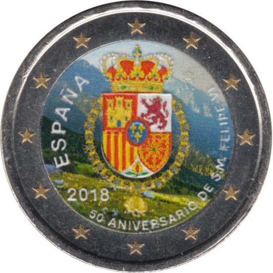España 2018 2 € euros conmemorativos Color 50 Av. Felipe VI España 2018 2 € euros conmemorativos Color 50 Av. Felipe VI