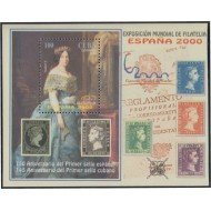 España Spain Emisión Conjunta 2000 Cuba España Exposición Mundial Filatelia HB