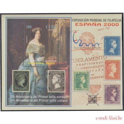España Spain Emisión Conjunta 2000 Cuba España Exposición Mundial Filatelia HB