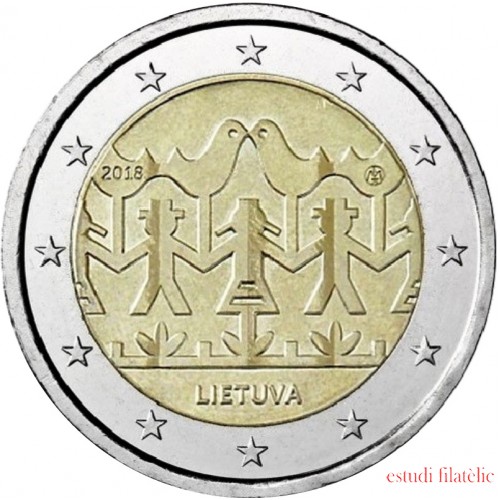 Lituania 2018 2 € euros conmemorativos Festival Canción Danza 