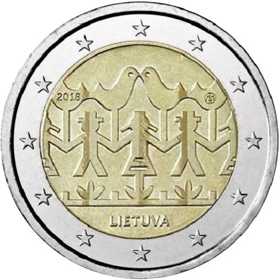 Lituania 2018 2 € euros conmemorativos Festival Canción Danza Lituania 2018 2 € euros conmemorativos Festival Canción Danza