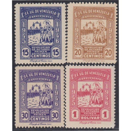Venezuela A- 214/17 1946 1º Aniversario de la Revolución de Octubre MNH Venezuela A- 214/17 1946 1º Aniversario de la Revolución de Octubre MNH