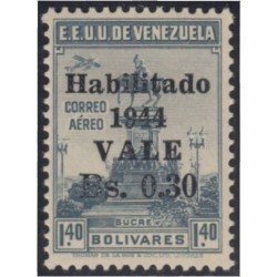 Venezuela A- 177 1944 Timbre de 1939 Habilitado 1944 VALE MNH Venezuela A- 177 1944 Timbre de 1939 Habilitado 1944 VALE MNH