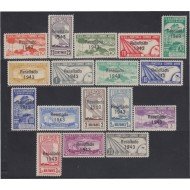 Venezuela  A- 160/76 1943 Timbres de 1937 Resellado Avión MNH