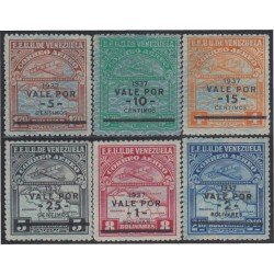 Venezuela A- 41/46 1937 Timbres de 1932 Avión MNH Venezuela A- 41/46 1937 Timbres de 1932 Avión MNH