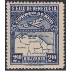 Venezuela A- 11 1930 Inauguración de la red interna de Aéropostal Avioneta y mapa de Venezuela MNH Venezuela A- 11 1930 Inauguración de la red interna de Aéropostal Avioneta y mapa de Venezuela MNH