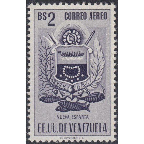 Venezuela  A- 545 1953 Escudo del Estado de Nueva Esparta MNH