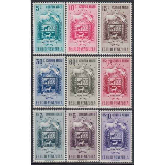 Venezuela  A- 510/18 1953 Escudo del Estado de Apure MNH