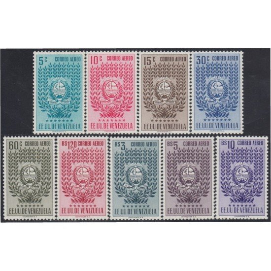 Venezuela A- 427/35 1952 Escudo del Estado de Trujillo MNH Venezuela A- 427/35 1952 Escudo del Estado de Trujillo MNH