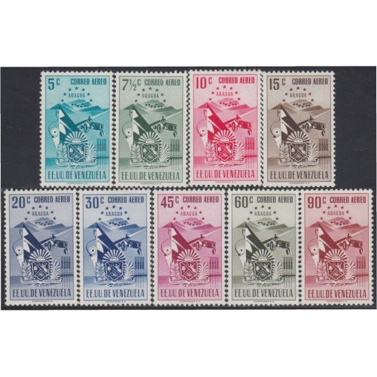Venezuela  A- 391/99 1952 Escudo del Estado de Aragua MNH
