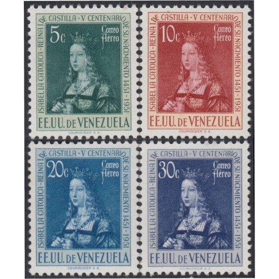 Venezuela A- 358/61 1951 Isabel La Católica MNH Venezuela A- 358/61 1951 Isabel La Católica MNH