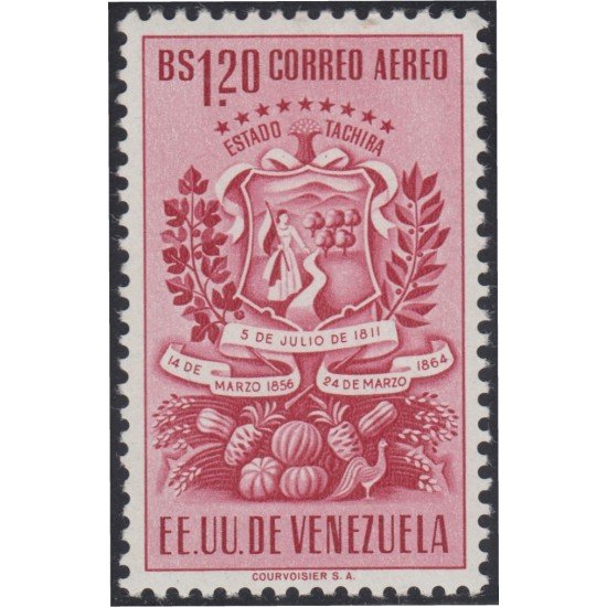 Venezuela A- 348 1951 Escudo del Estado de Táchira MNH Venezuela A- 348 1951 Escudo del Estado de Táchira MNH