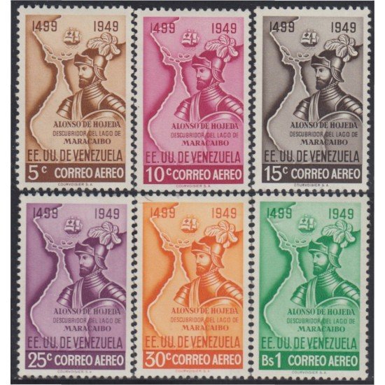 Venezuela A- 310/15 1950 Alfonso de Hojeda descubridor del Lago Maracaibo MNH Venezuela A- 310/15 1950 Alfonso de Hojeda descubridor del Lago Maracaibo MNH