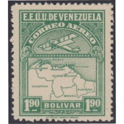 Venezuela A- 10 1930 Inauguración de la red interna de Aéropostal Avioneta y mapa de Venezuela MH Venezuela A- 10 1930 Inauguración de la red interna de Aéropostal Avioneta y mapa de Venezuela MH