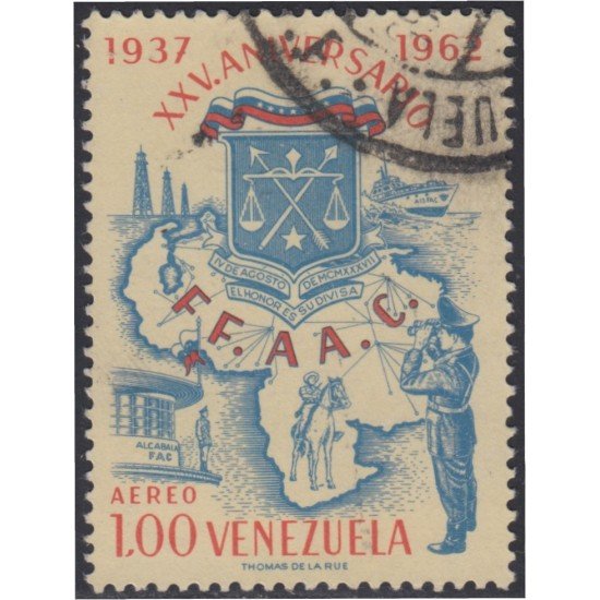 Venezuela A- 793 1963 25º Aniversario de la Guardia Nacional usados Venezuela A- 793 1963 25º Aniversario de la Guardia Nacional usados