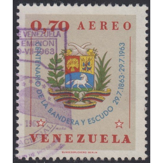 Venezuela A- 789 1963 Centenario de la Bandera y Escudo usados Venezuela A- 789 1963 Centenario de la Bandera y Escudo usados