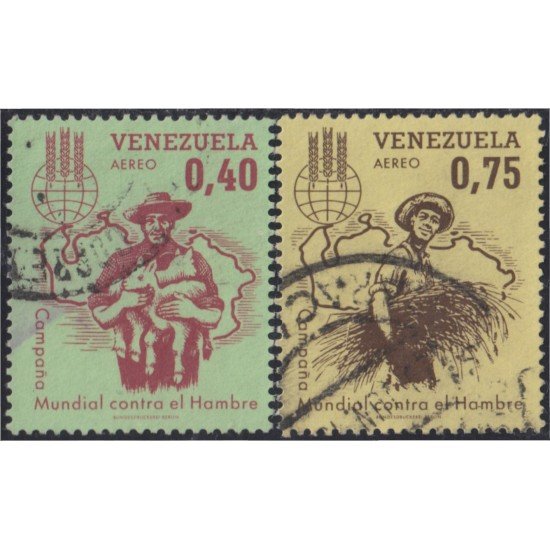 Venezuela A- 784/85 1963 Campaña Mundial contra el Hambre usados Venezuela A- 784/85 1963 Campaña Mundial contra el Hambre usados