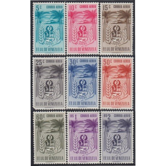 Venezuela  A- 418/26 1952 Escudo del Estado de Sucre MH