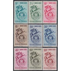 Venezuela A- 361A/67A 1951 Estatua de Bolívar Escudo de Venezuela MH Venezuela A- 361A/67A 1951 Estatua de Bolívar Escudo de Venezuela MH