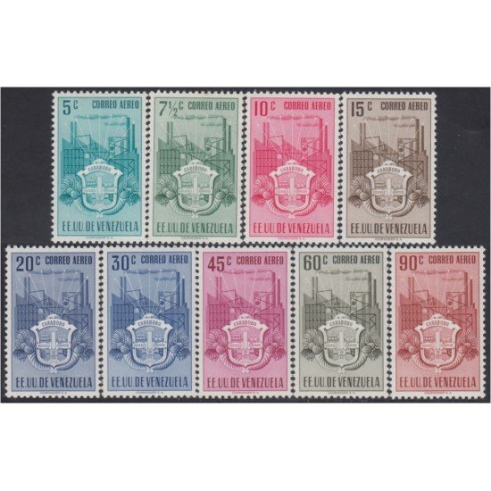 Venezuela  A- 337/45 1951 Escudo del Estado de Carabobo MH