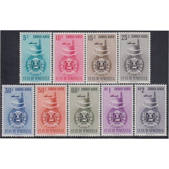 Venezuela  A- 328/36 1951 Escudo del Estado de Anzoátegui MH