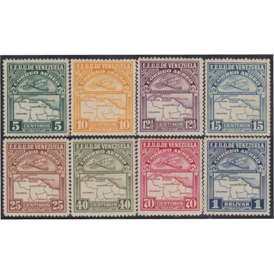 Venezuela A- 114/21 1938/40 Timbres de 1932 Avión mapa de Venezuela MH Venezuela A- 114/21 1938/40 Timbres de 1932 Avión mapa de Venezuela MH