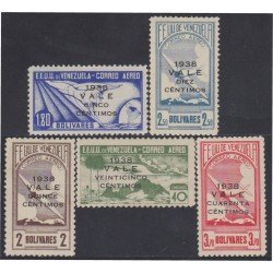 Venezuela A- 97/01 1938 Timbres de 1937 Avión Montañas Airplane Mountains MH Venezuela A- 97/01 1938 Timbres de 1937 Avión Montañas Airplane Mountains MH