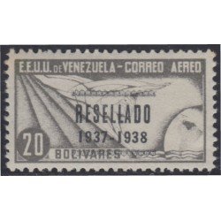 Venezuela A- 78 1938 Timbres de 1937 Resellado Avión MH Venezuela A- 78 1938 Timbres de 1937 Resellado Avión MH