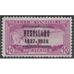 Venezuela A- 77 1938 Timbres de 1937 Resellado Avión MH Venezuela A- 77 1938 Timbres de 1937 Resellado Avión MH