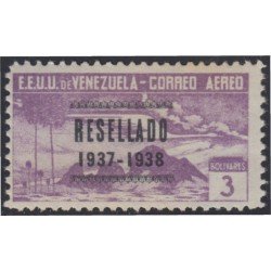 Venezuela A- 76 1938 Timbres de 1937 Resellado Avión MH Venezuela A- 76 1938 Timbres de 1937 Resellado Avión MH