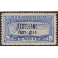 Venezuela A- 73 1938 Timbres de 1937 Resellado Avión MH Venezuela A- 73 1938 Timbres de 1937 Resellado Avión MH