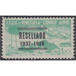 Venezuela A- 71 1938 Timbres de 1937 Resellado Avión MH Venezuela A- 71 1938 Timbres de 1937 Resellado Avión MH