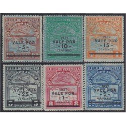 Venezuela A- 41/46 1937 Timbres de 1932 Avión MH Venezuela A- 41/46 1937 Timbres de 1932 Avión MH