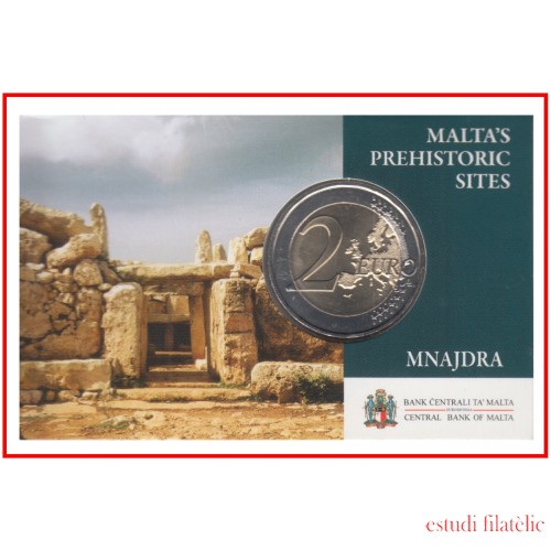 Malta 2018 2 € euros Moneda Coin Card Templos de Mnajdra