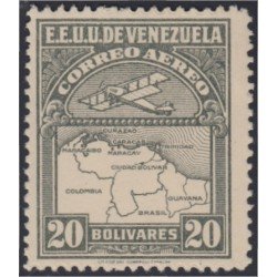Venezuela A- 16 1930 Inauguración de la red interna de Aéropostal Avioneta y mapa de Venezuela MH Venezuela A- 16 1930 Inauguración de la red interna de Aéropostal Avioneta y mapa de Venezuela MH