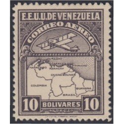 Venezuela A- 15 1930 Inauguración de la red interna de Aéropostal Avioneta y mapa de Venezuela MH Venezuela A- 15 1930 Inauguración de la red interna de Aéropostal Avioneta y mapa de Venezuela MH