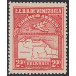 Venezuela A- 12 1930 Inauguración de la red interna de Aéropostal Avioneta y mapa de Venezuela MH Venezuela A- 12 1930 Inauguración de la red interna de Aéropostal Avioneta y mapa de Venezuela MH